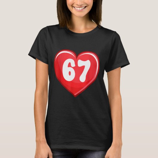 Valentine's Day Six Seven Hearts 6 7 Meme Gen Alph Tシャツ (正面)
