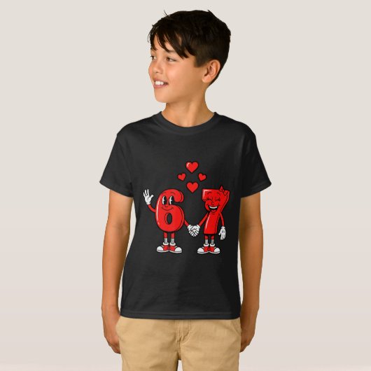 Valentine's Day Six Seven Hearts 6 7 Meme Gen Alph Tシャツ (正面フル)