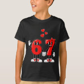 Valentine's Day Six Seven Hearts 6 7 Meme Gen Alph Tシャツ (正面)