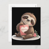 Valentine's Day Sloth シーズンポストカード (正面/裏面)