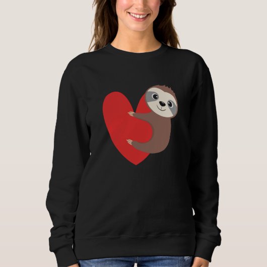 Valentine's Day Sloth Heart Sloth Animal Sloth Lov スウェットシャツ (正面)