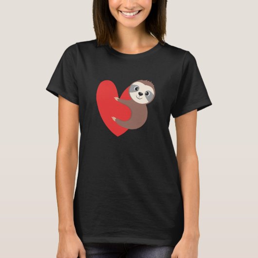 Valentine's Day Sloth Heart Sloth Animal Sloth Lov Tシャツ (正面)