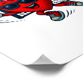 Valentines Day Soccer Goalkeeper Funny Heart Boys  ポスター (角)