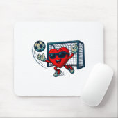 Valentines Day Soccer Goalkeeper Funny Heart Boys  マウスパッド (マウス)