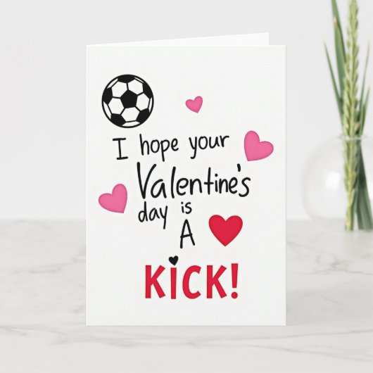 Valentines Day Soccer Kick Card カード (正面)