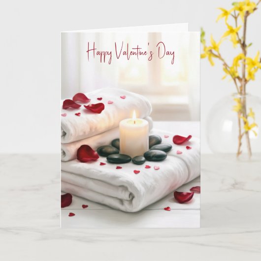 Valentine's Day Spa with Rose Petals カード (黄色い花)