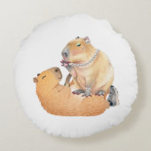 Valentine's day special capibara  round pillow  ラウンドクッション (裏面)
