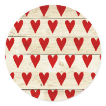 Valentines Day Sticker with Valentines on Woodハート