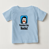 Valentine's Day Sucks Penguin ベビーTシャツ (正面)
