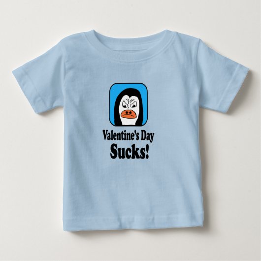 Valentine's Day Sucks Penguin ベビーTシャツ (正面)