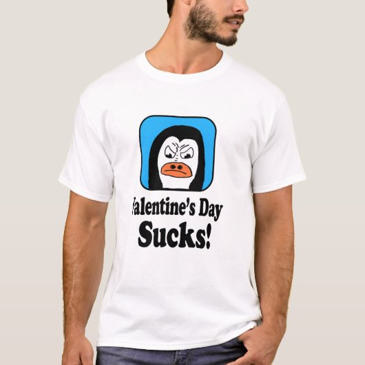 Valentine's Day Sucks Penguin Tシャツ (正面)