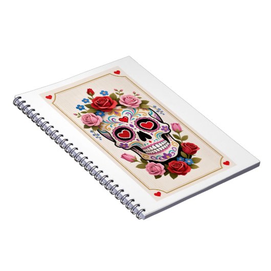Valentines Day Sugar Skull Notebook ノートブック (右側)