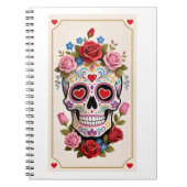 Valentines Day Sugar Skull Notebook ノートブック (正面)
