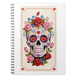 Valentines Day Sugar Skull Notebook ノートブック
