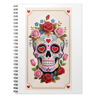 Valentines Day Sugar Skull Notebook ノートブック