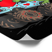 Valentines Day T Rex Riding Monster Truck Funny To ポスター (角)