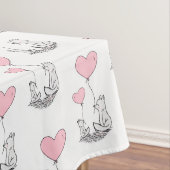 Valentine's Day Tablecloth Foxy Pink Hearts  テーブルクロス (インサイチュ)