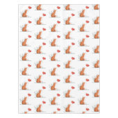 Valentine's Day Tablecloth Foxy Red Hearts テーブルクロス (正面)