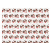 Valentine's Day Tablecloth Monkey Red Hearts テーブルクロス (正面(横))