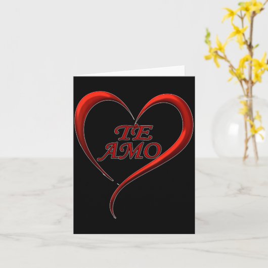Valentines Day Te Amo Spani-shirt  カード (黄色い花)