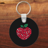 Valentines Day Teacher Hearts Love Teach Women Men キーホルダー (正面)