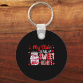 Valentines Day Teacher Kids My Cl Is Full Of Sweet キーホルダー (正面)