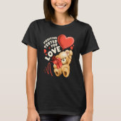 Valentine's day teddy bear with heart balloon tシャツ (正面)