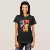 Valentine's day teddy bear with heart balloon tシャツ (正面フル)