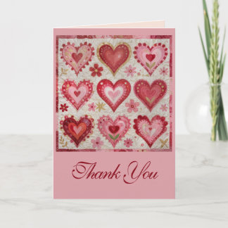 Valentine's Day Themed Quilting Pattern Patchwork カード