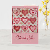 Valentine's Day Themed Quilting Pattern Patchwork カード (黄色い花)