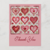 Valentine's Day Themed Quilting Pattern Patchwork ポストカード (正面)