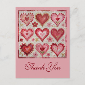 Valentine's Day Themed Quilting Pattern Patchwork ポストカード
