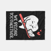 Valentines Day Tooth Brush We Belong Together Dent フリースブランケット (正面(横))