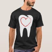 Valentines Day Tooth Heart Cute Teeth Dental Denti Tシャツ (正面)