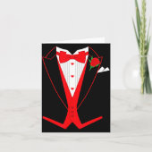 Valentine's Day Tuxedo Red Bow Tie Costume For Guy カード (正面)