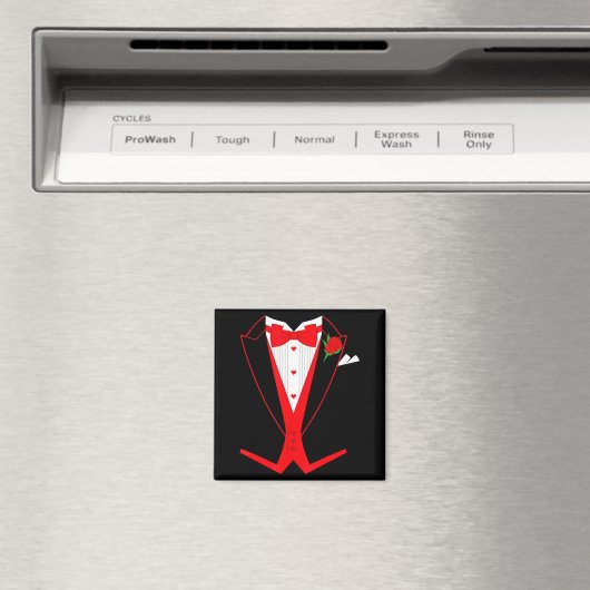 Valentine's Day Tuxedo Red Bow Tie Costume For Guy マグネット (インサイチュ (食洗機))