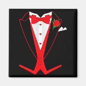 Valentine's Day Tuxedo Red Bow Tie Costume For Guy マグネット (正面)