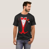 Valentine's Day Tuxedo Red Bow Tie Costume For Guy Tシャツ (正面フル)