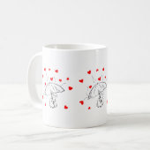 Valentine's Day Umbrella Red Hearts Mugs コーヒーマグカップ (正面左)