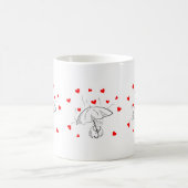 Valentine's Day Umbrella Red Hearts Mugs コーヒーマグカップ (中央)