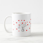 Valentine's Day Umbrella Red Hearts Mugs コーヒーマグカップ (左)