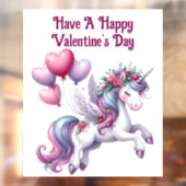 Valentine's Day Unicorn Window Cling ウィンドウサイン (シート2)