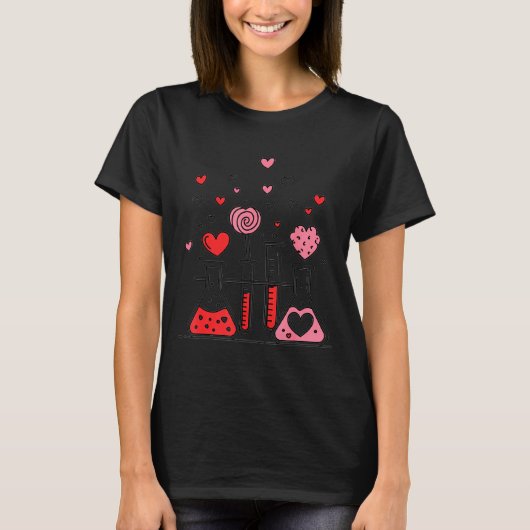 Valentines Day Vibes Science Teacher 100 Days Of S Tシャツ (正面)
