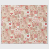 Valentine's Day Vintage Letters Wrapping Paper ラッピングペーパー (フラット)