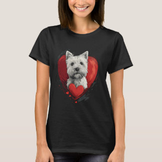 Valentine's Day West Highland White Terrier Tシャツ