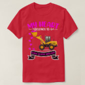 Valentine's Day Wheel Loader Operator's Wife Daugh Tシャツ (デザイン正面)