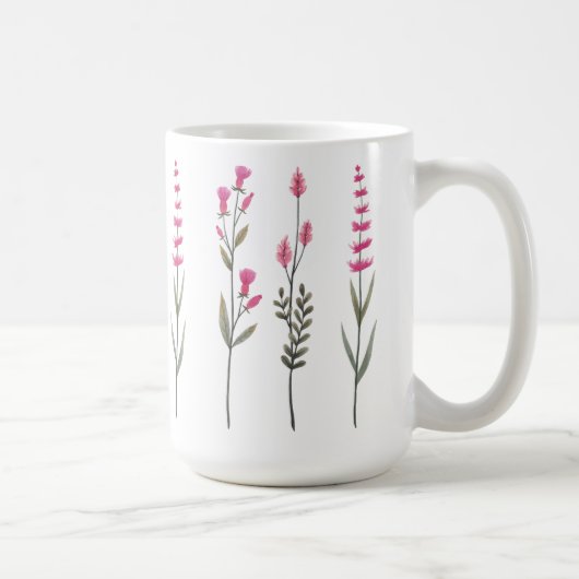Valentine's Day Wildblumen コーヒーマグカップ (右)