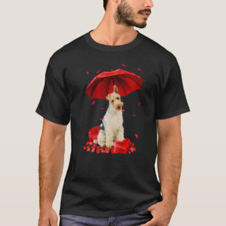 Valentines Day Wire Fox Terrier Umbrella Heart Pup Tシャツ