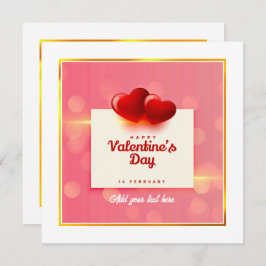 Valentine's Day With Red Hearts I Romantic Love   シーズンカード