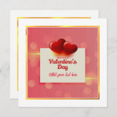 Valentine's Day With Red Hearts I Romantic Love シーズンカード (正面/裏面)